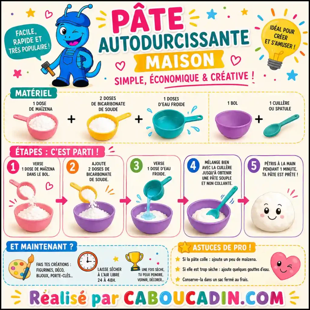 illustration tuto fabriquer pate autodurcissante