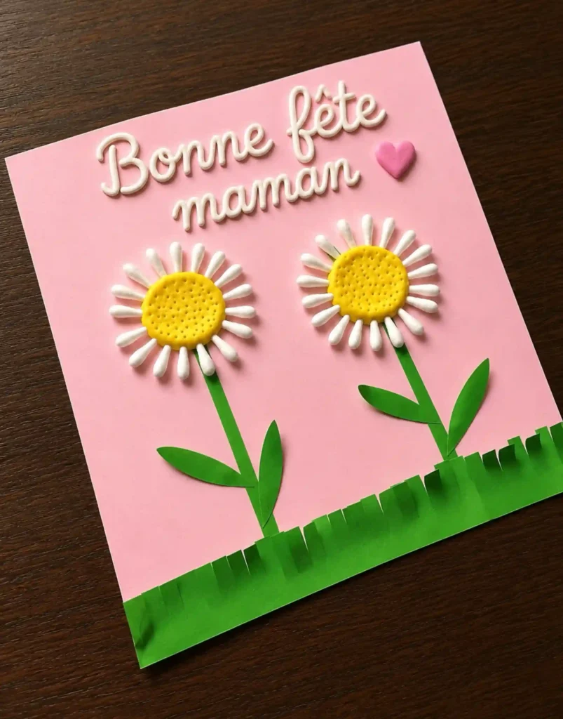 marguerite avec cotons tiges fete meres