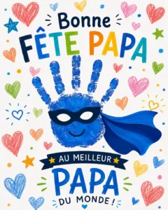 Bricolage Fête des Pères : Carte Super Papa avec Empreinte de Main Facile à Réaliser super-papa-avec-empreinte-de-main