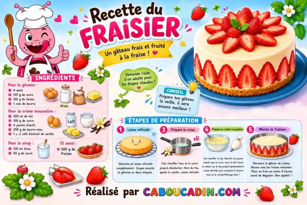 illustration tuto recette fraisier maison