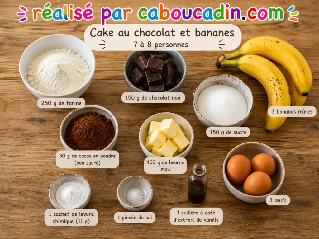 recette cake bananes chocolat 1