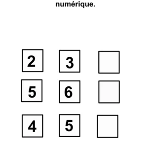Fiche maternelle : Ajouter le dernier chiffre de la suite numérique Fiche maternelle : Ajouter le dernier chiffre de la suite numérique
