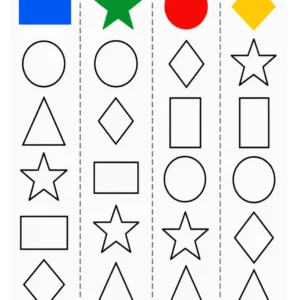 Colorier les formes géométriques en suivant le modèle
