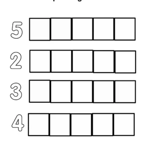 Fiche maternelle : colorier le bon nombre de cases