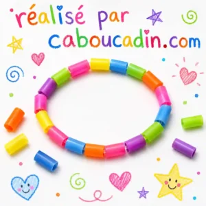 Fabriquer un bracelet avec des morceaux de pailles colorées bracelet-fabriquer-avec-bouts-pailles-plastique