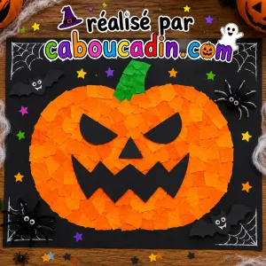 Fabriquer une citrouille d’Halloween avec des petits bouts de papier orange citrouille-hallowen-avec-bouts-papier-orange