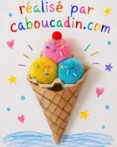cornet-glace-carton-et-pompons