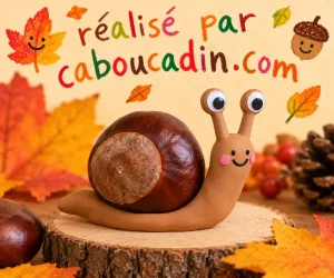 Fabriquer un escargot d’automne avec un marron et de la pâte à modeler escargot-coquille-avec-marron-corps-avec-pate-a-modeler