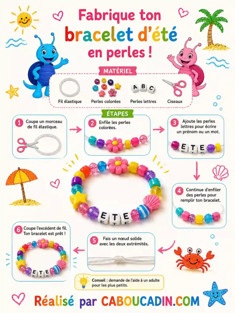 illustration collier perles avec prenom
