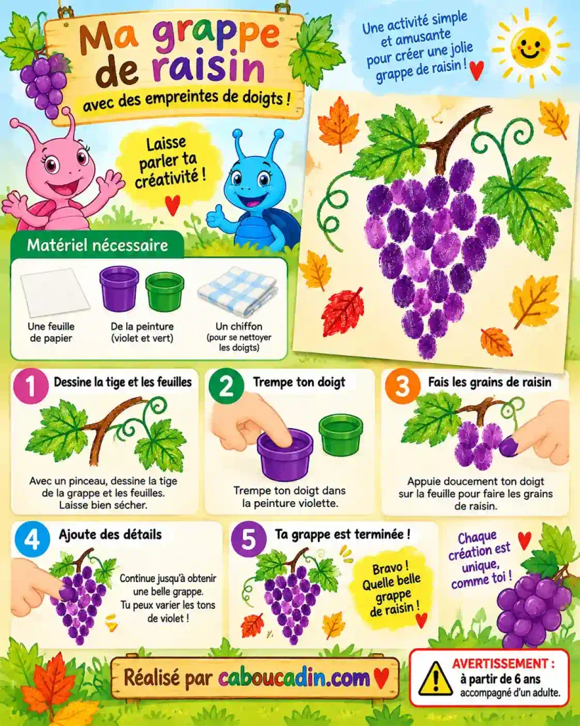illustration grappe raisin avec empreintes de doigts