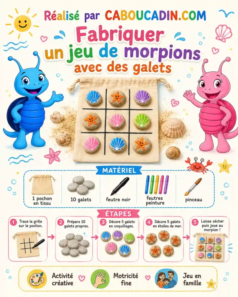 Fabriquer un jeu de morpions avec des galets illustration jeu morpions avec galets
