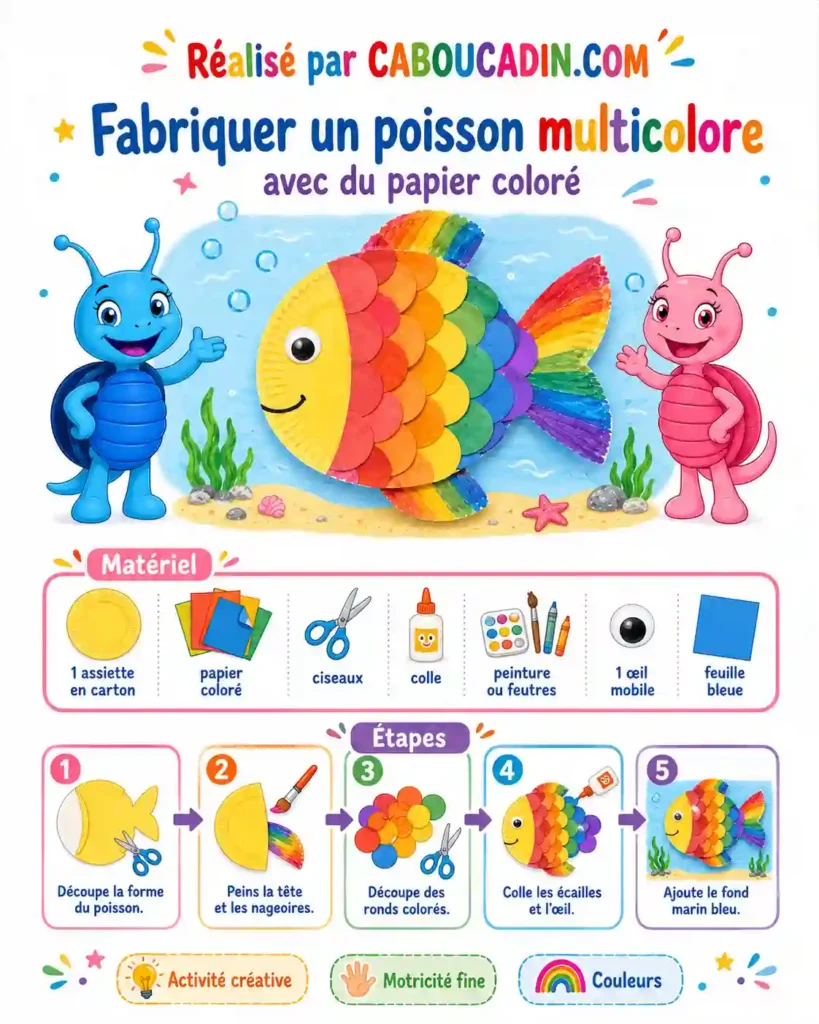 illustration poisson multicolore