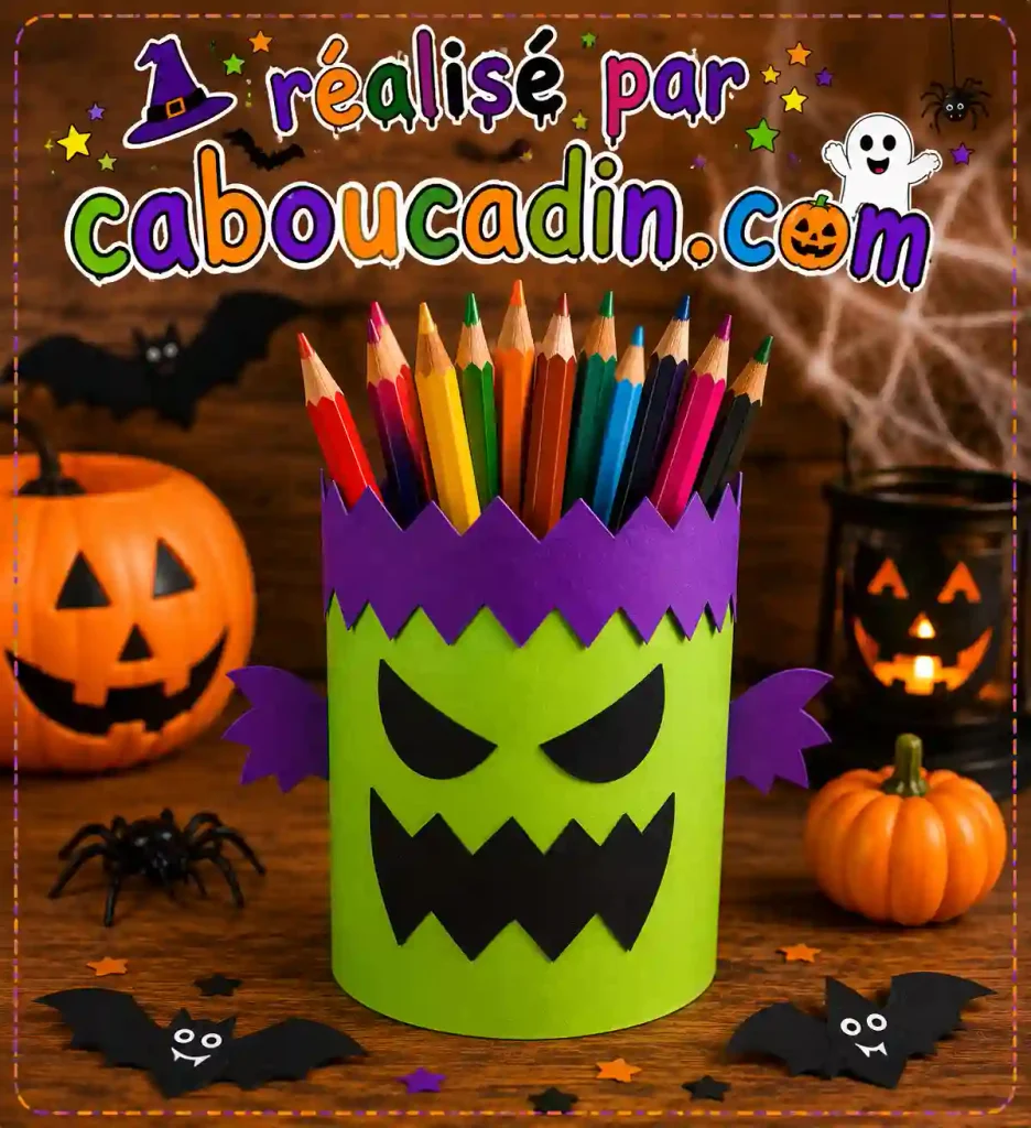 monstre halloween avec rouleau en carton