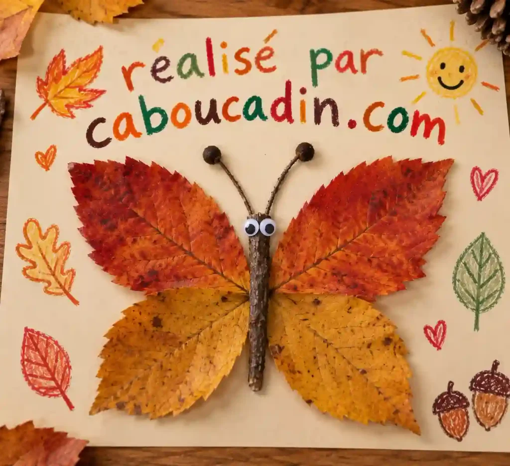 Fabriquer un papillon d’automne avec de vraies feuilles papillon avec vrais feuilles automne