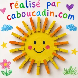 Fabriquer un soleil avec une assiette en carton et des épingles à linge soleil-assiette-carton-epingles-a-linge